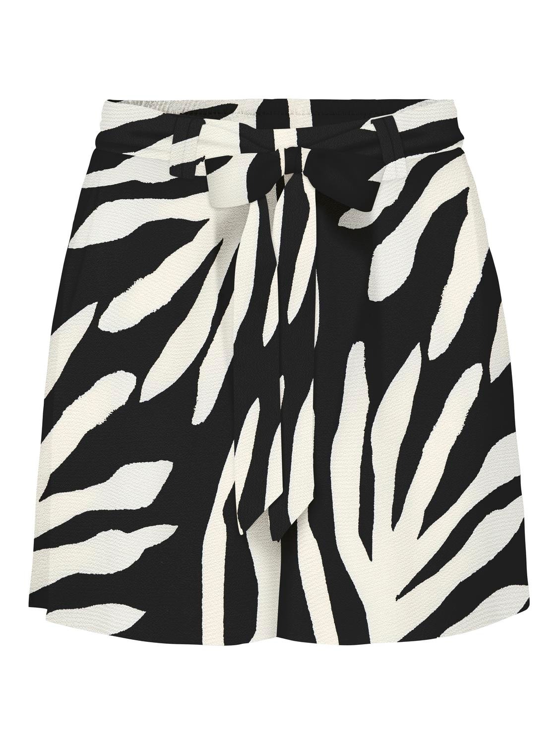 ONLY Belted printed shorts -Black - 15299486