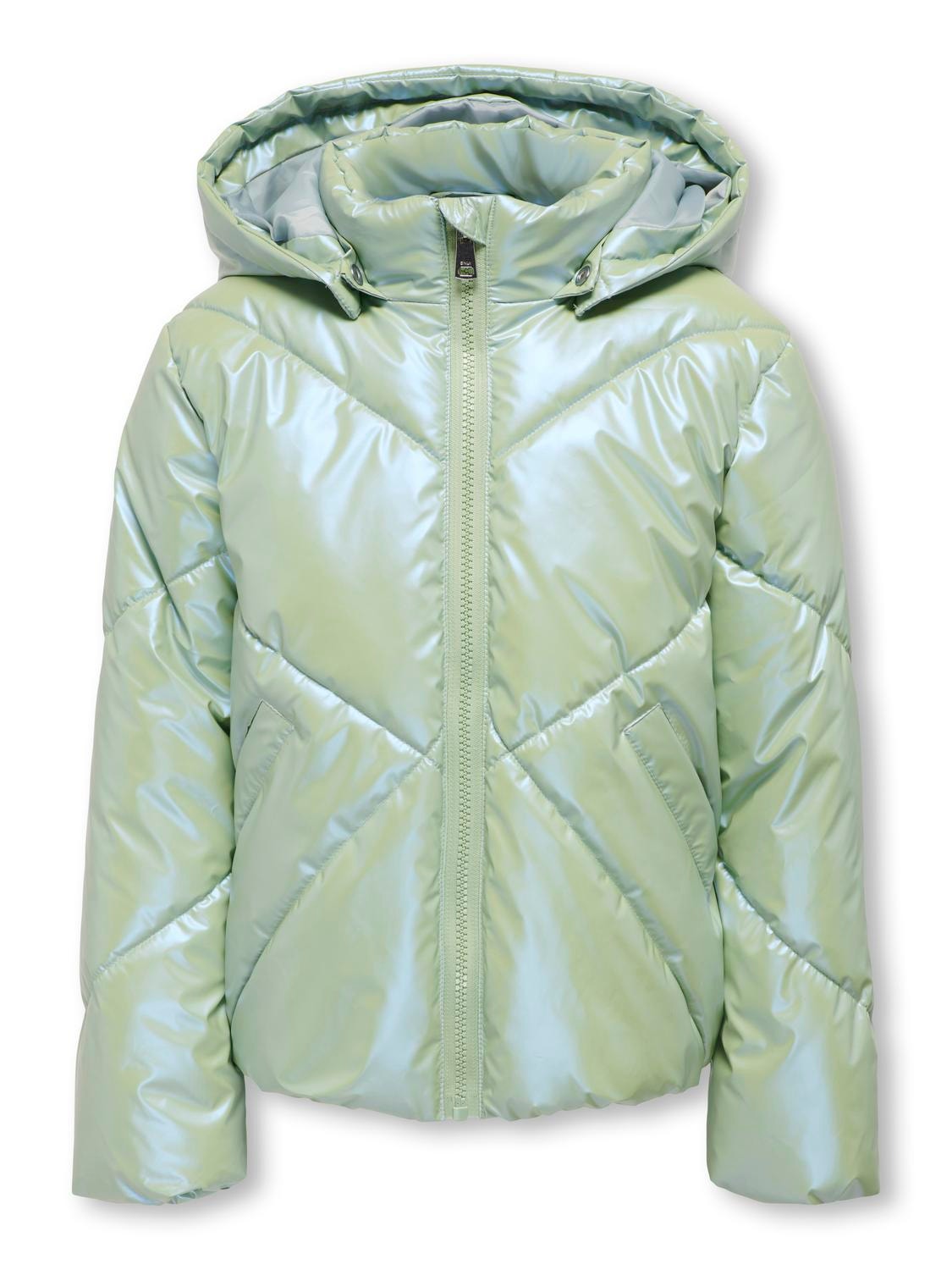 ONLY Shiny puffer jacket -Smoke Green - 15299525