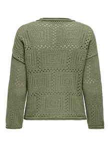 ONLY Petite O-neck knitted pullover -Desert Sage - 15299551