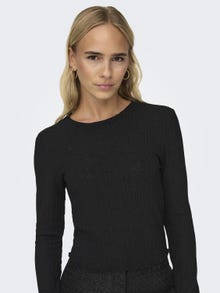 ONLY Regular Fit O-Neck Top -Black - 15299623