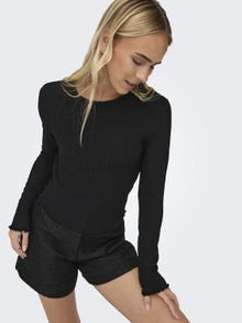 ONLY Cropped o-hals top -Black - 15299623