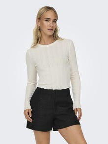ONLY Cropped o-neck top -Sandshell - 15299623