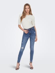ONLY Regular Fit Round Neck Puff sleeves Top -Cloud Dancer - 15299633