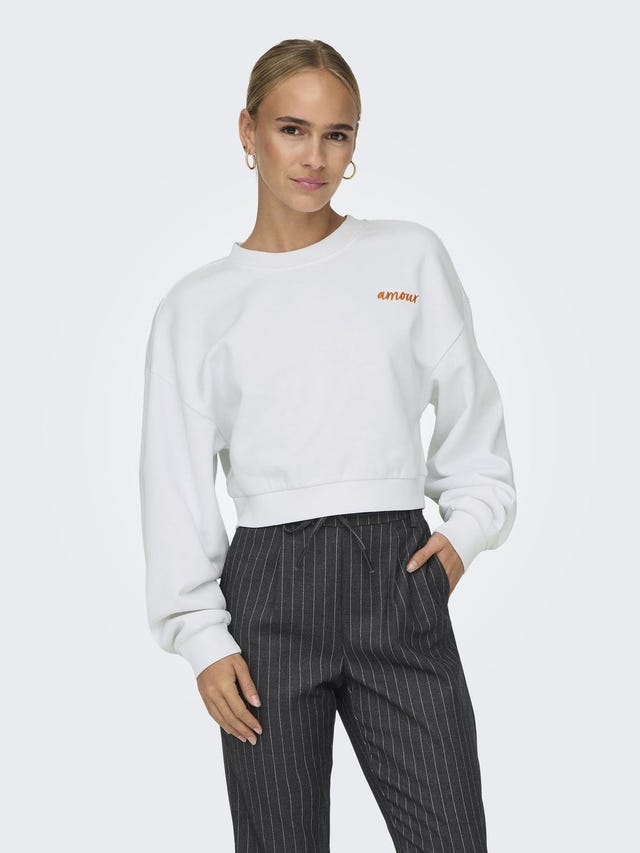 ONLY Cropped o-neck sweatshirt - 15299677