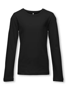 ONLY O-neck t-shirt with long sleeves -Black - 15299770