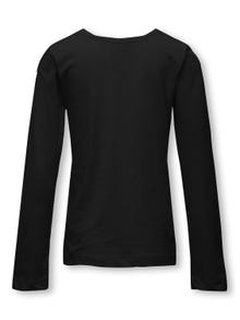 ONLY O-hals t-shirt med lange ærmer  -Black - 15299770