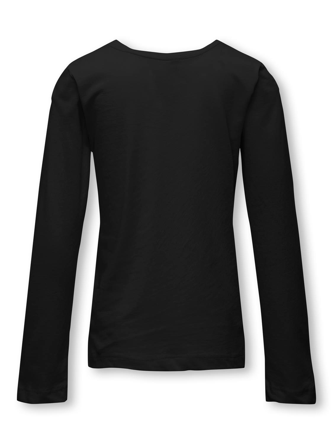 ONLY O-hals t-shirt med lange ærmer  -Black - 15299770