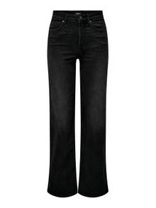 ONLY Jeans Wide Leg Fit Taille haute -Washed Black - 15299796