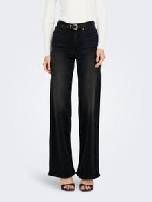 ONLY Wide leg fit High waist Jeans -Washed Black - 15299796