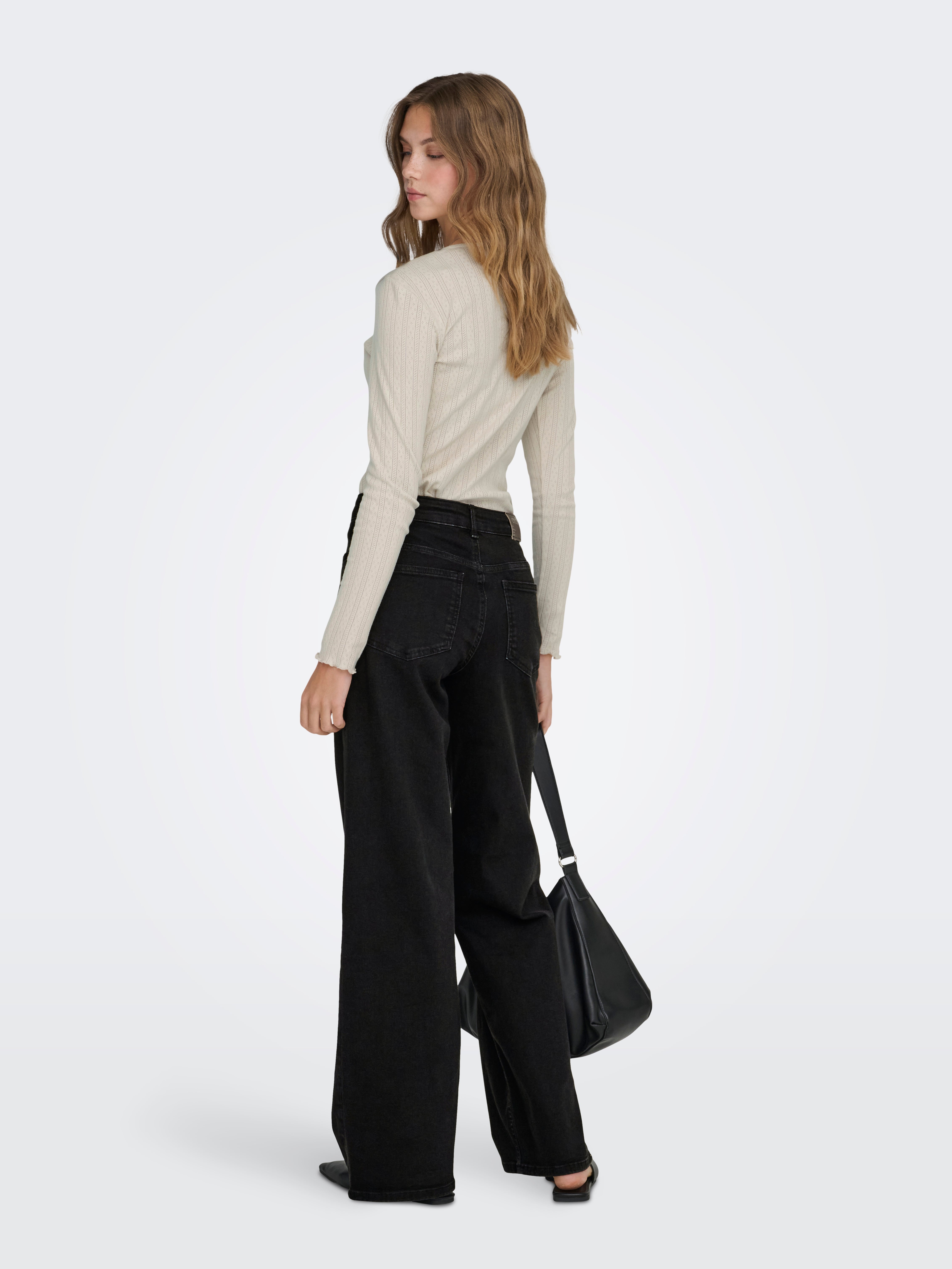 Weekday - Ace - Jeans a fondo ampio a vita alta nero vintage Weekday - Ace - Jeans a fondo ampio a vita alta nero vintage