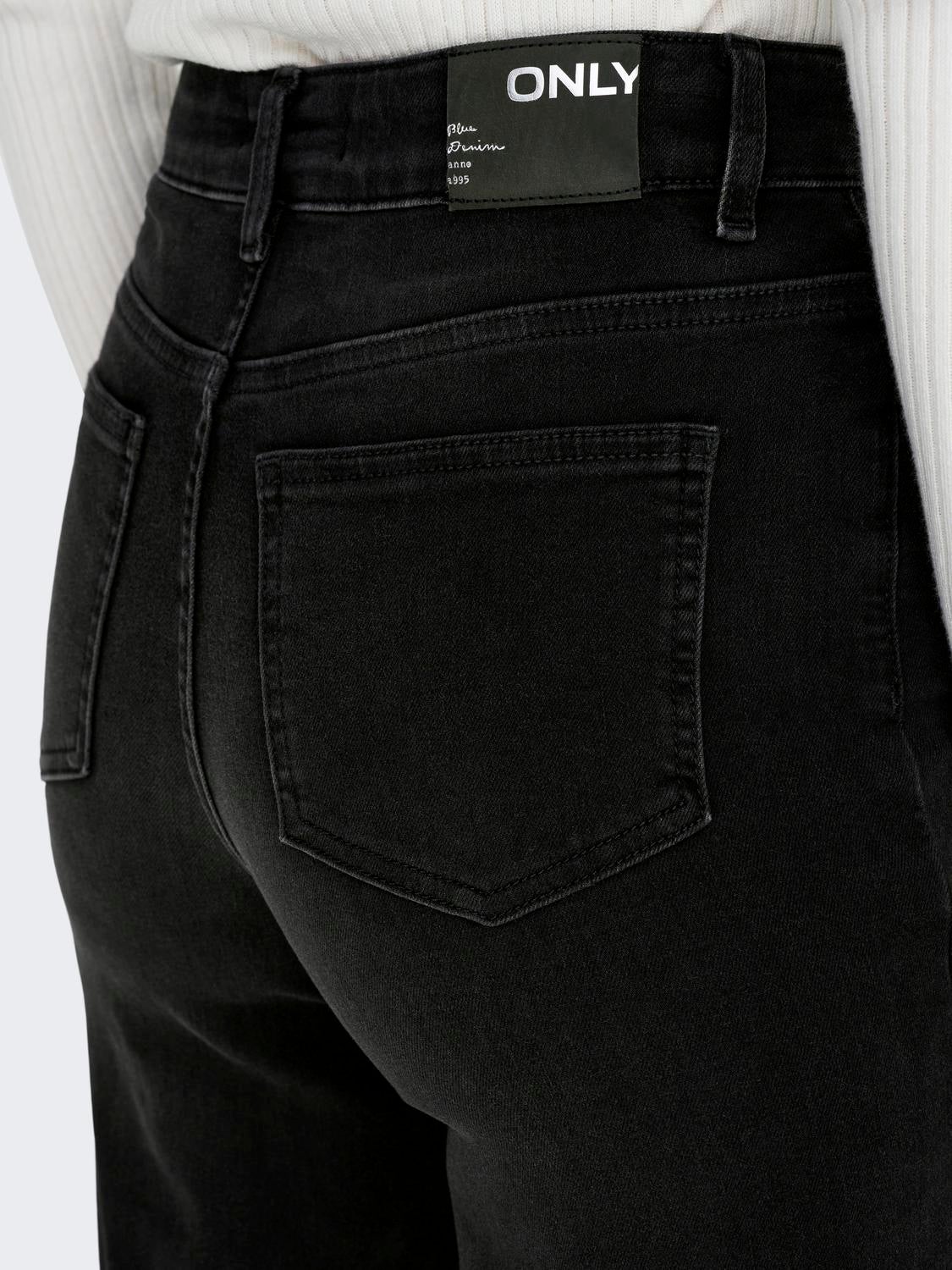 Wide Leg Fit High waist Jeans Black ONLY