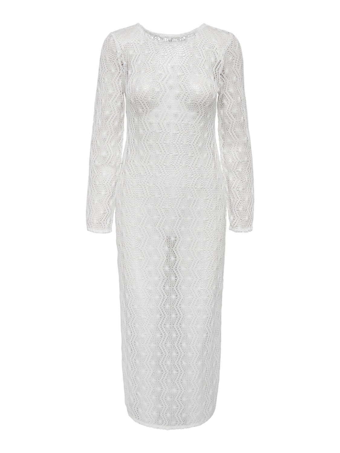 ONLY Normal geschnitten Rundhals Langes Kleid -Antique White - 15299888