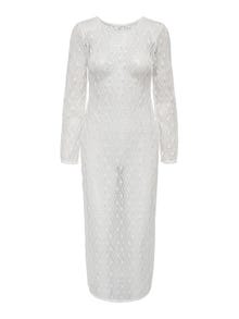 ONLY Vestido largo Corte regular Cuello redondo -Antique White - 15299888