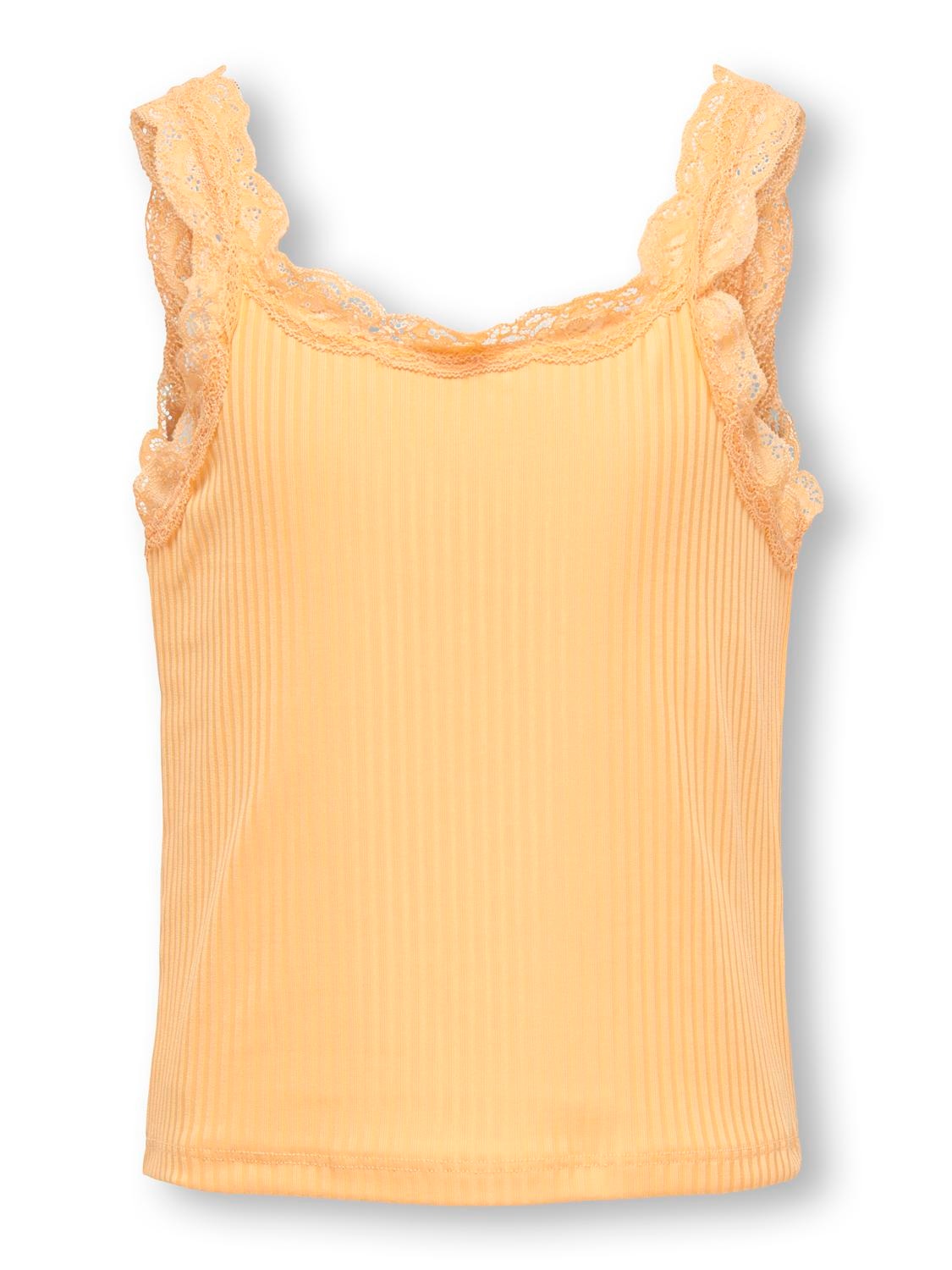 ONLY Top With Lace Edge -Orange Chiffon - 15300004