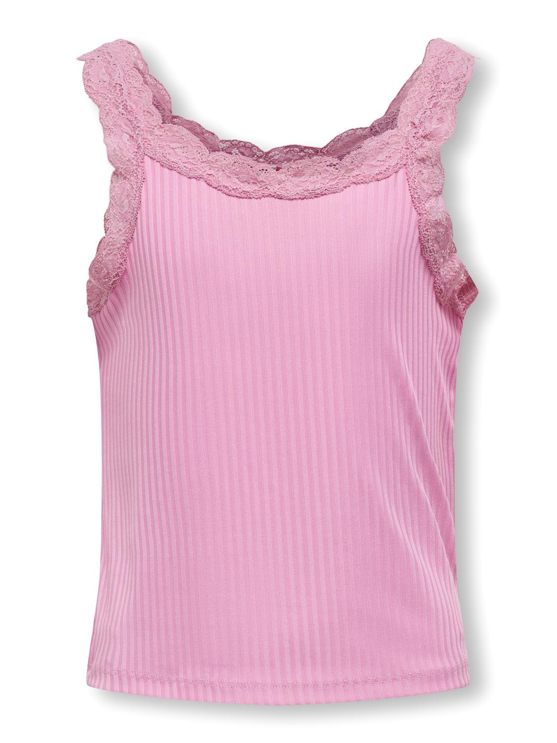 ONLY Top With Lace Edge -Begonia Pink - 15300004