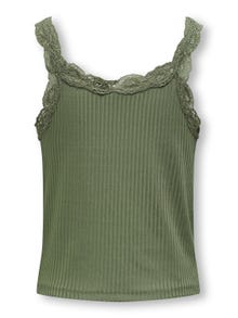 ONLY Top With Lace Edge -Olivine - 15300004