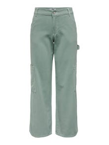 ONLY Wide pant with high waist -Chinois Green - 15300006