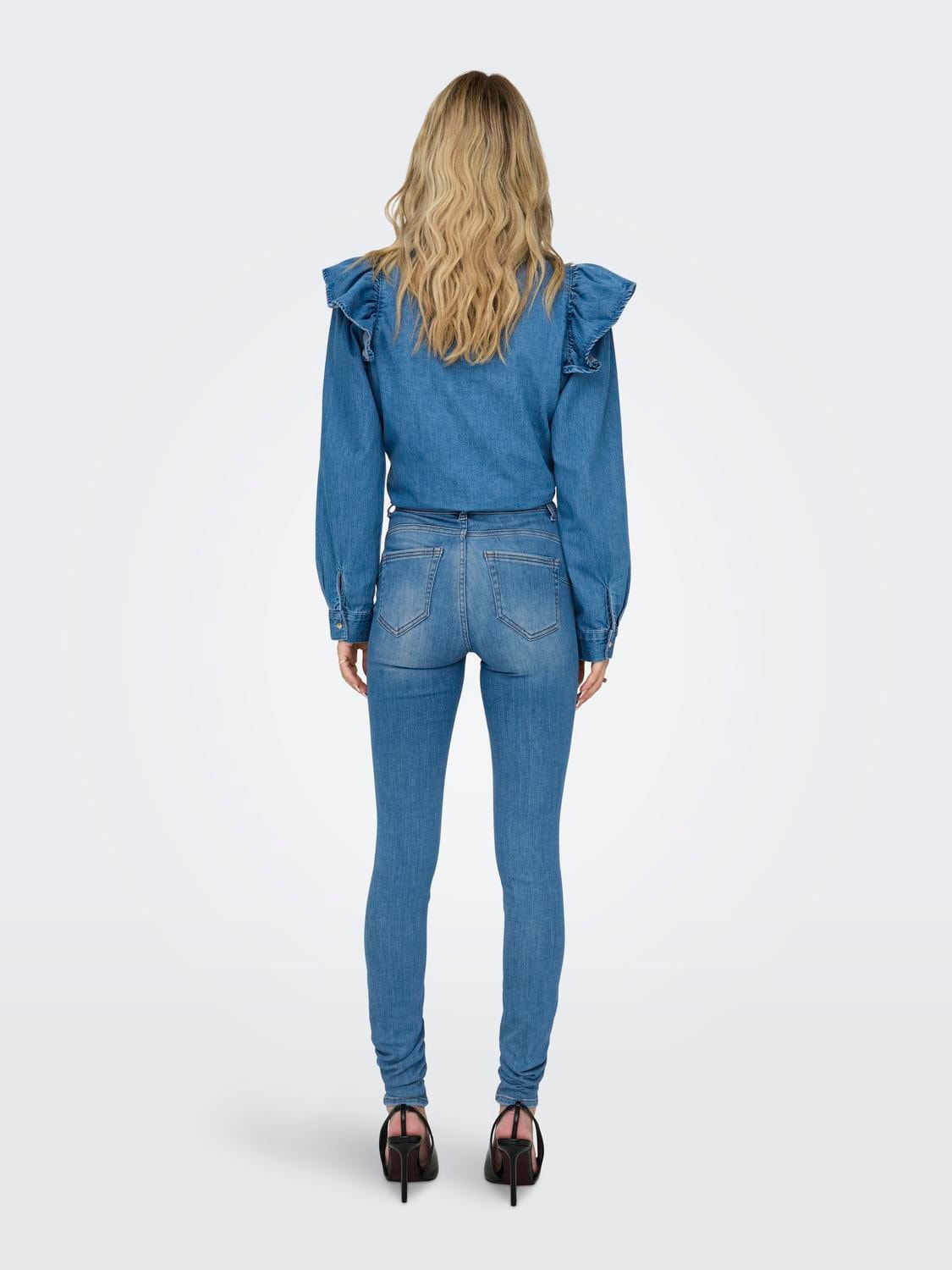 ONLY ONLBLUSH High Waist Skinny PUSH UP Jeans -Light Blue Denim - 15300068