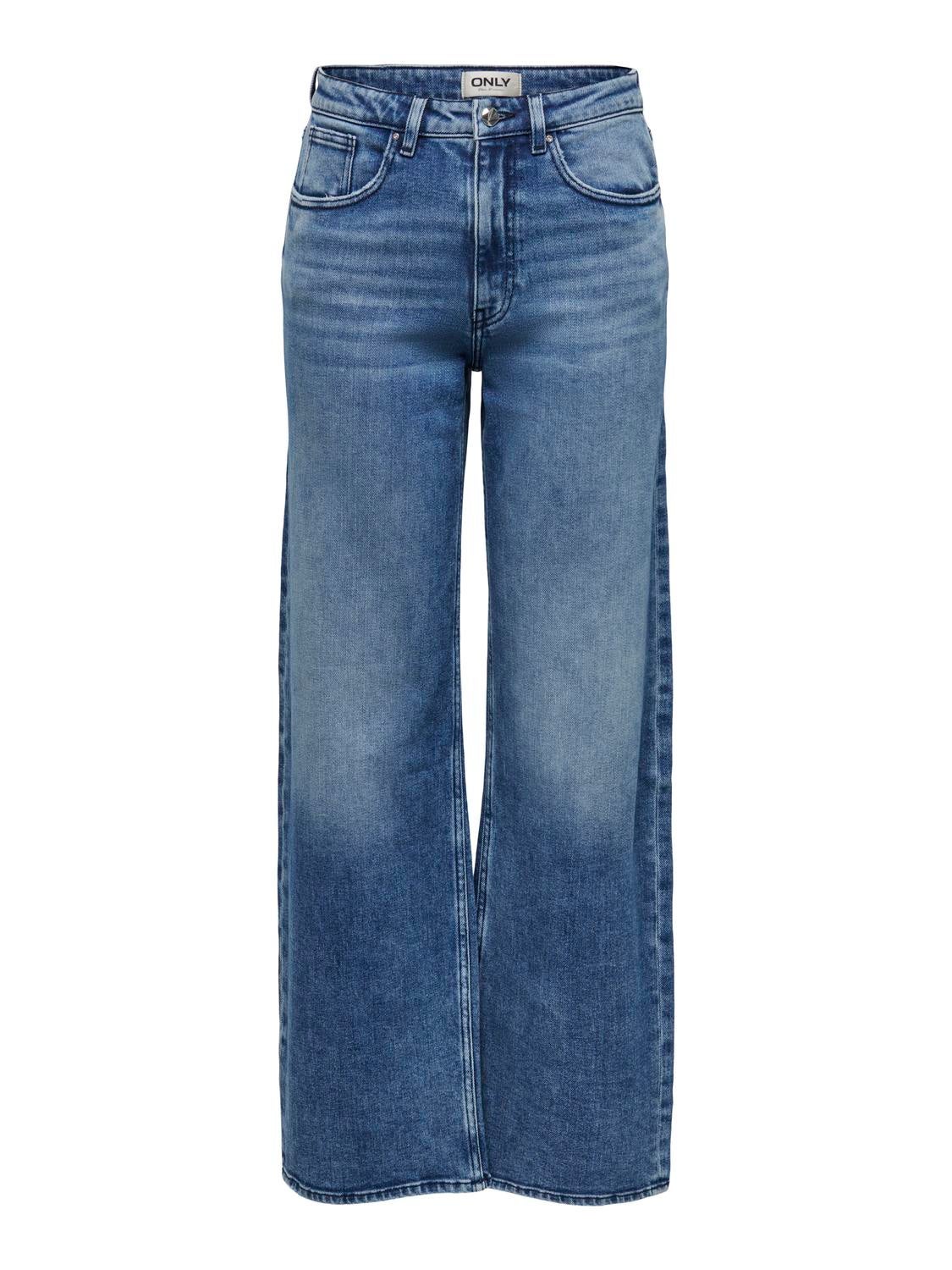 Thumbnail - Onljuicy Hohe Taille Weiter Beinschnitt Jeans