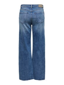 ONLY Jeans Wide Leg Fit Taille haute -Medium Blue Denim - 15300111