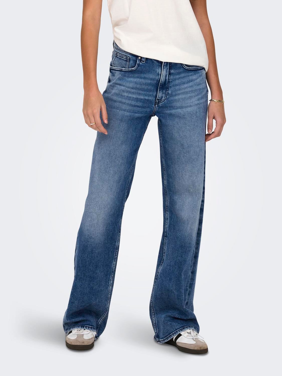 Onljuicy Hohe Taille Weiter Beinschnitt Jeans