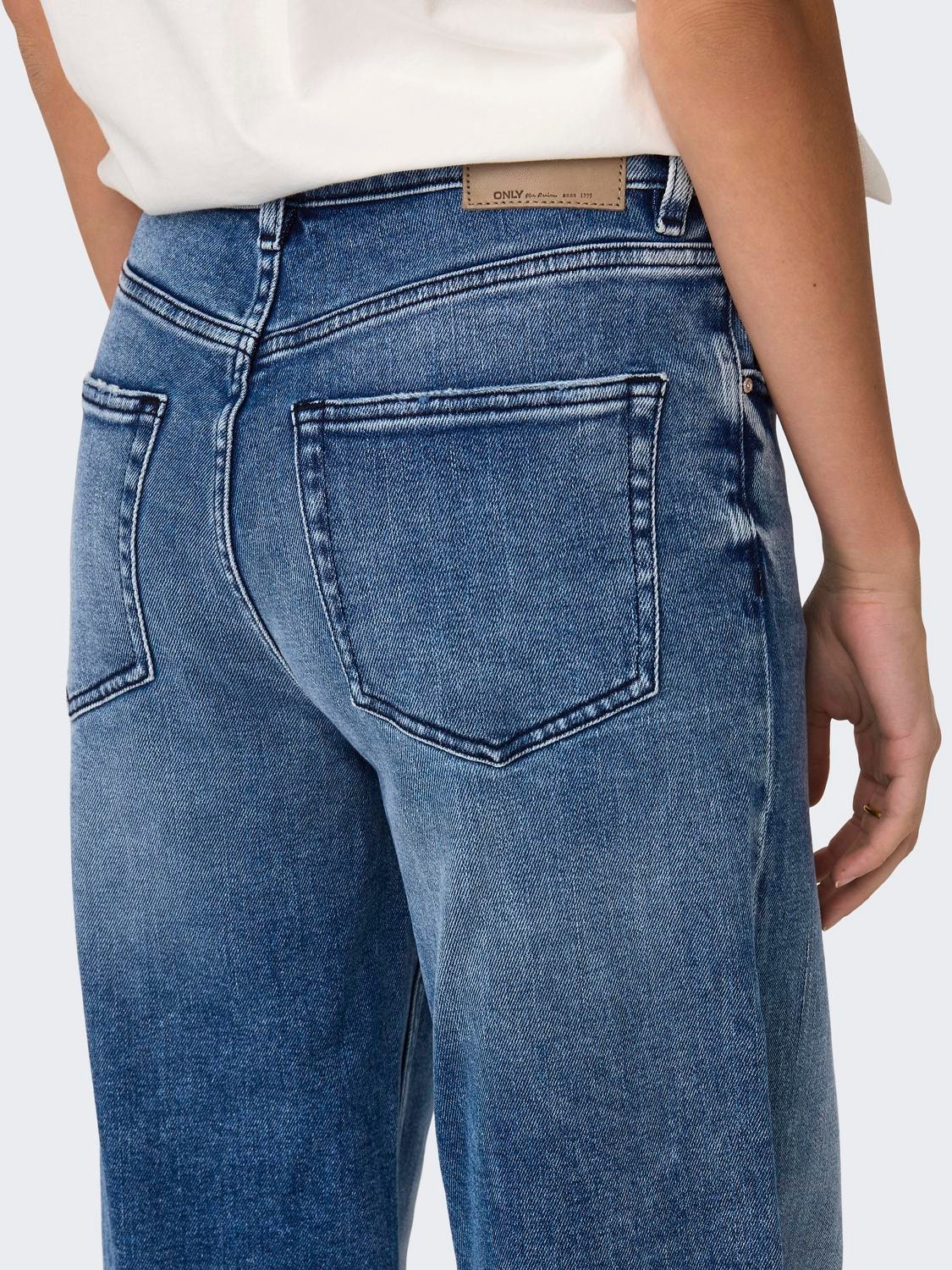 ONLY Wide leg fit High waist Jeans -Medium Blue Denim - 15300111