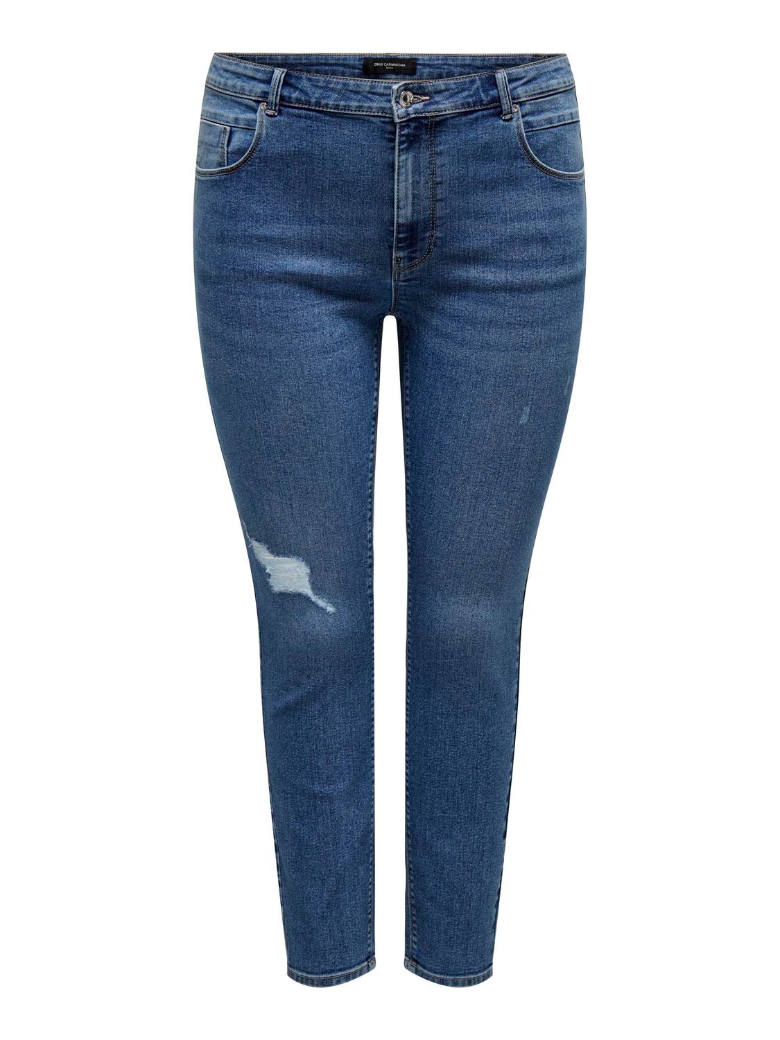 ONLY Cardaisy regular waist push up skinny ankle jeans -Medium Blue Denim - 15300125