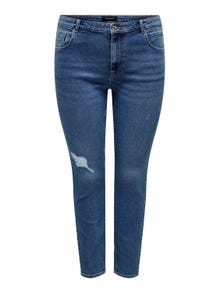 ONLY Curvy CARDAISY REG PUSH UP ANK skinny fit jeans -Medium Blue Denim - 15300125