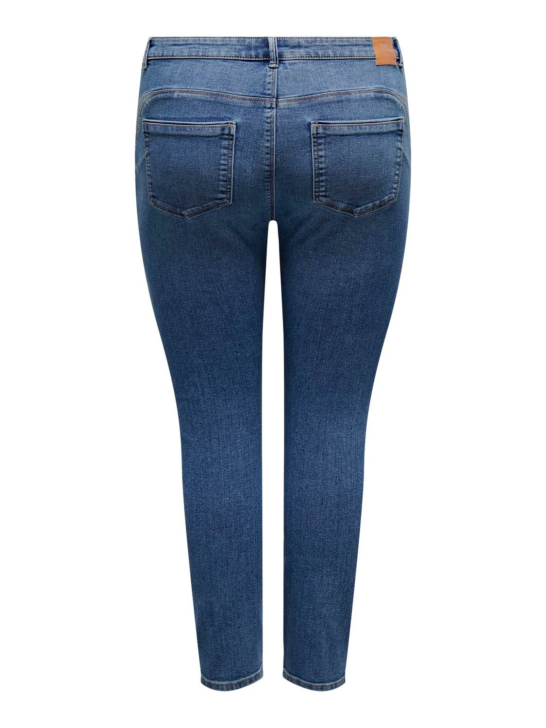 ONLY Curvy CARDAISY REG PUSH UP ANK skinny fit jeans -Medium Blue Denim - 15300125