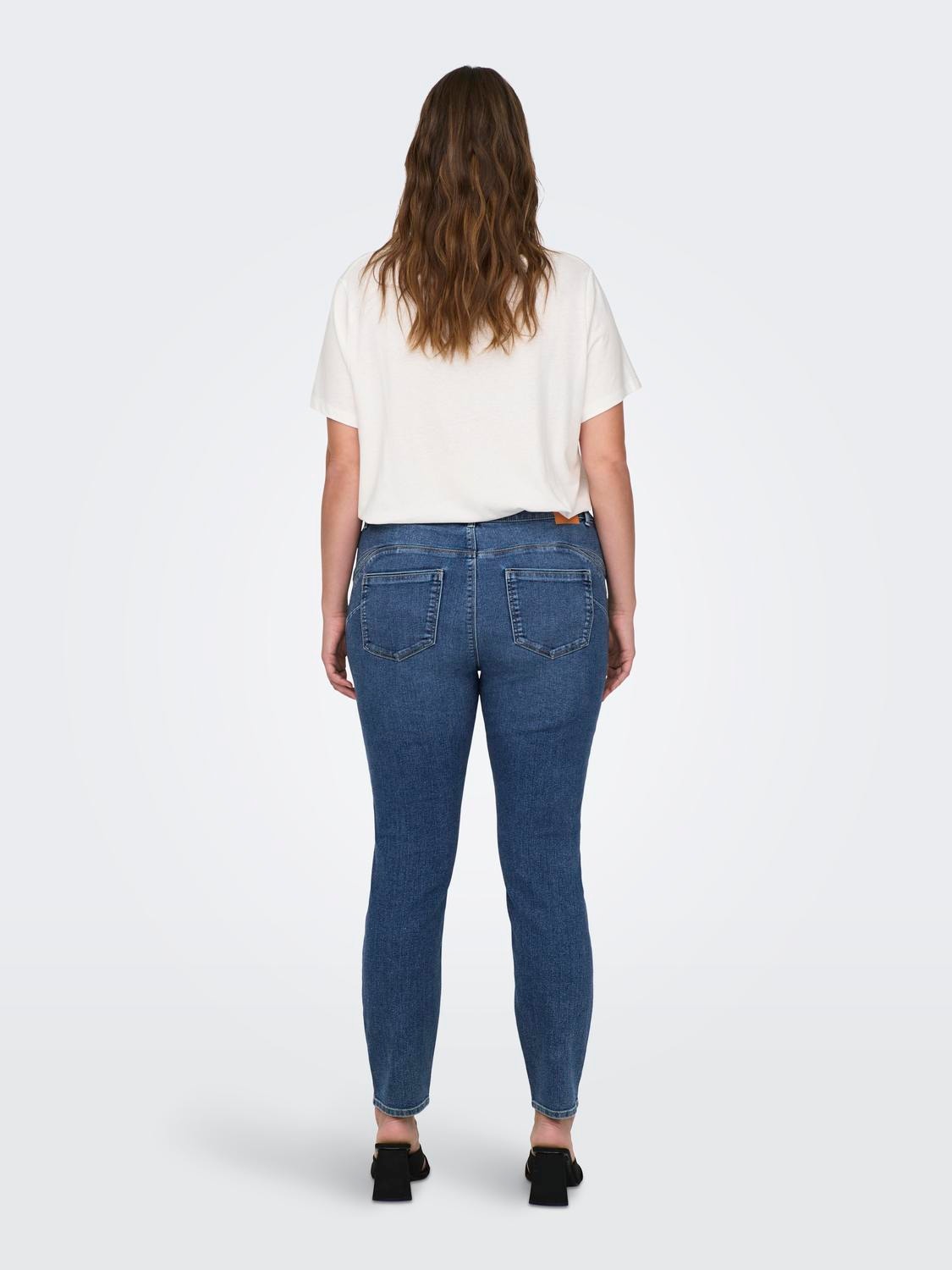 ONLY Skinny Fit Middels høy midje Jeans -Medium Blue Denim - 15300125
