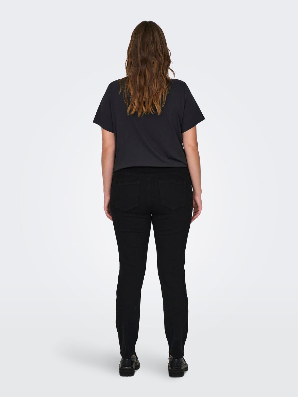 ONLY Skinny Fit Middels høy midje Jeans -Black Denim - 15300125
