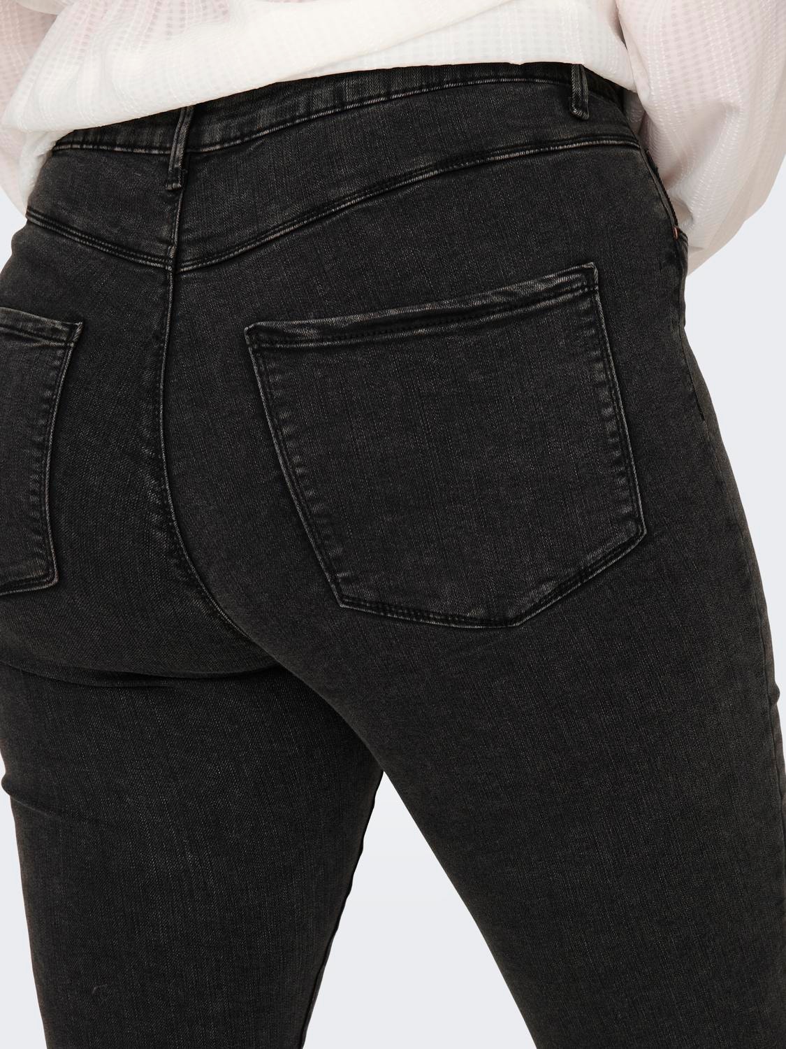 ONLY Skinny Fit Høy midje Jeans -Dark Grey Denim - 15300142