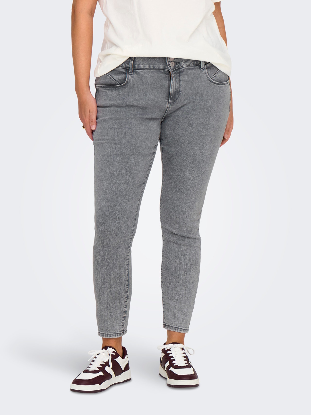 ONLY Liibuv lõige Keskmine vöökoht Teksad -Medium Grey Denim - 15300157