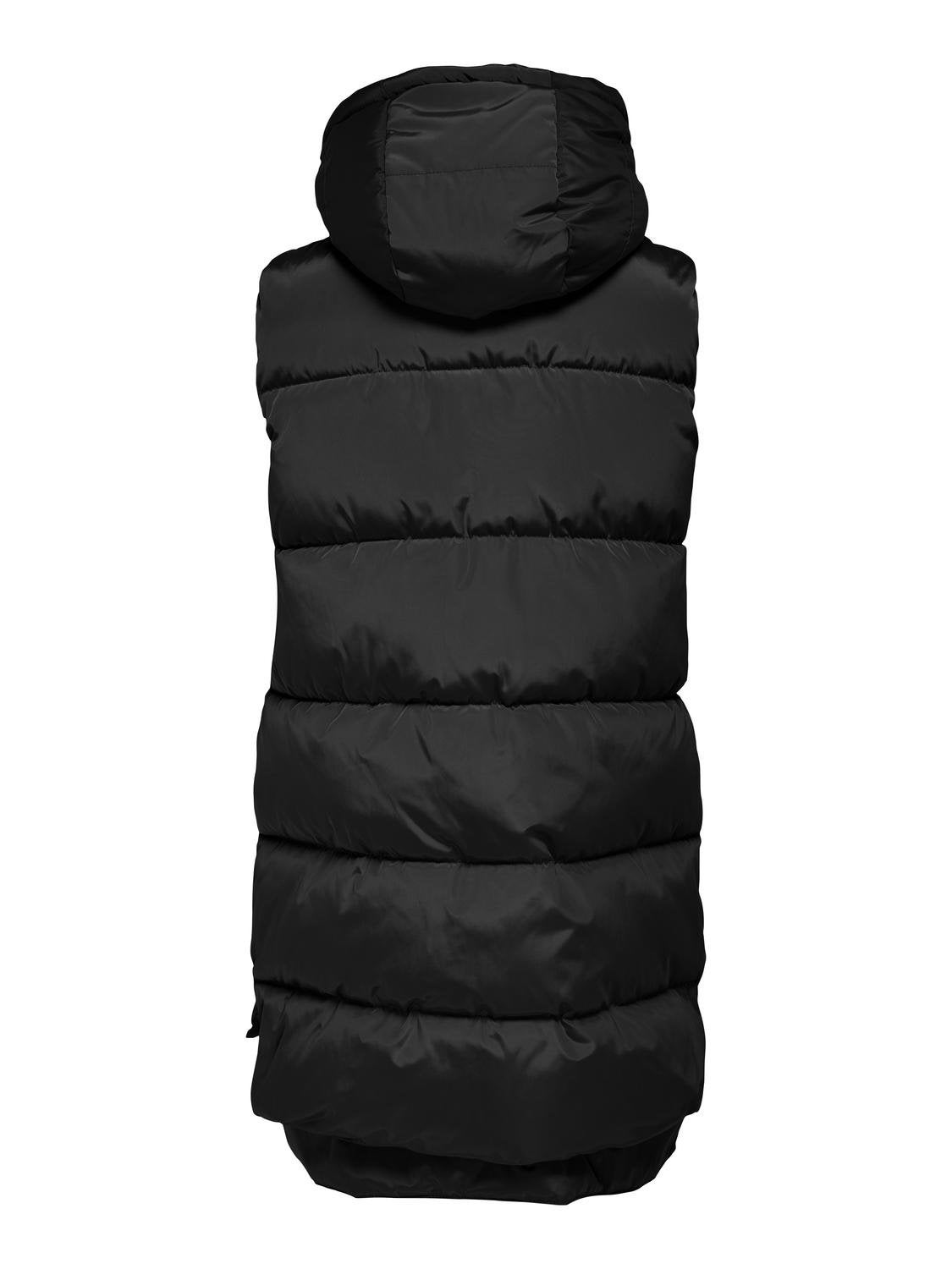 Hooded puffer vest | Black | ONLY®