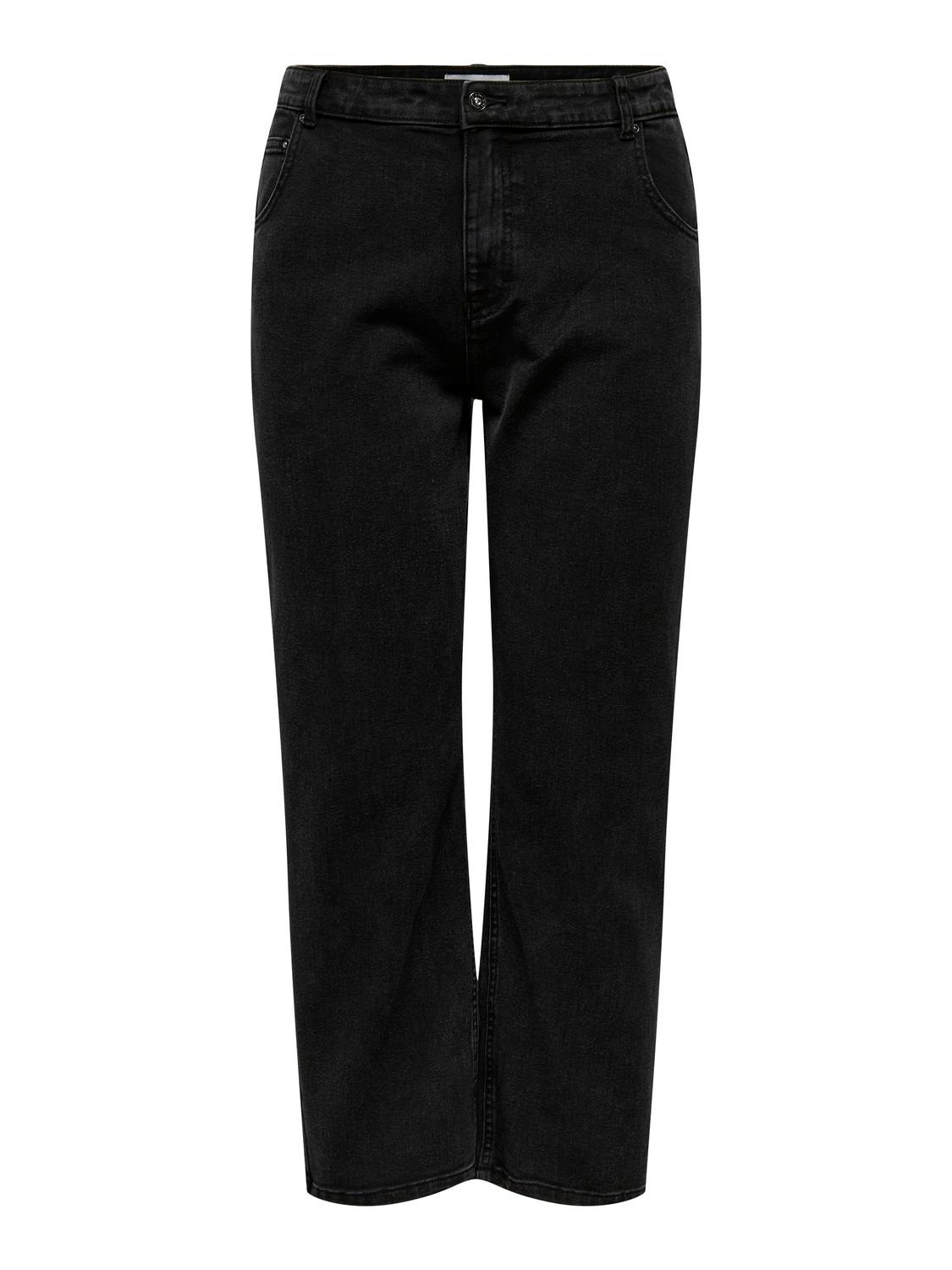 ONLY CARROBBIE HIGH WAIST STRAIGHT JEANS -Washed Black - 15300263