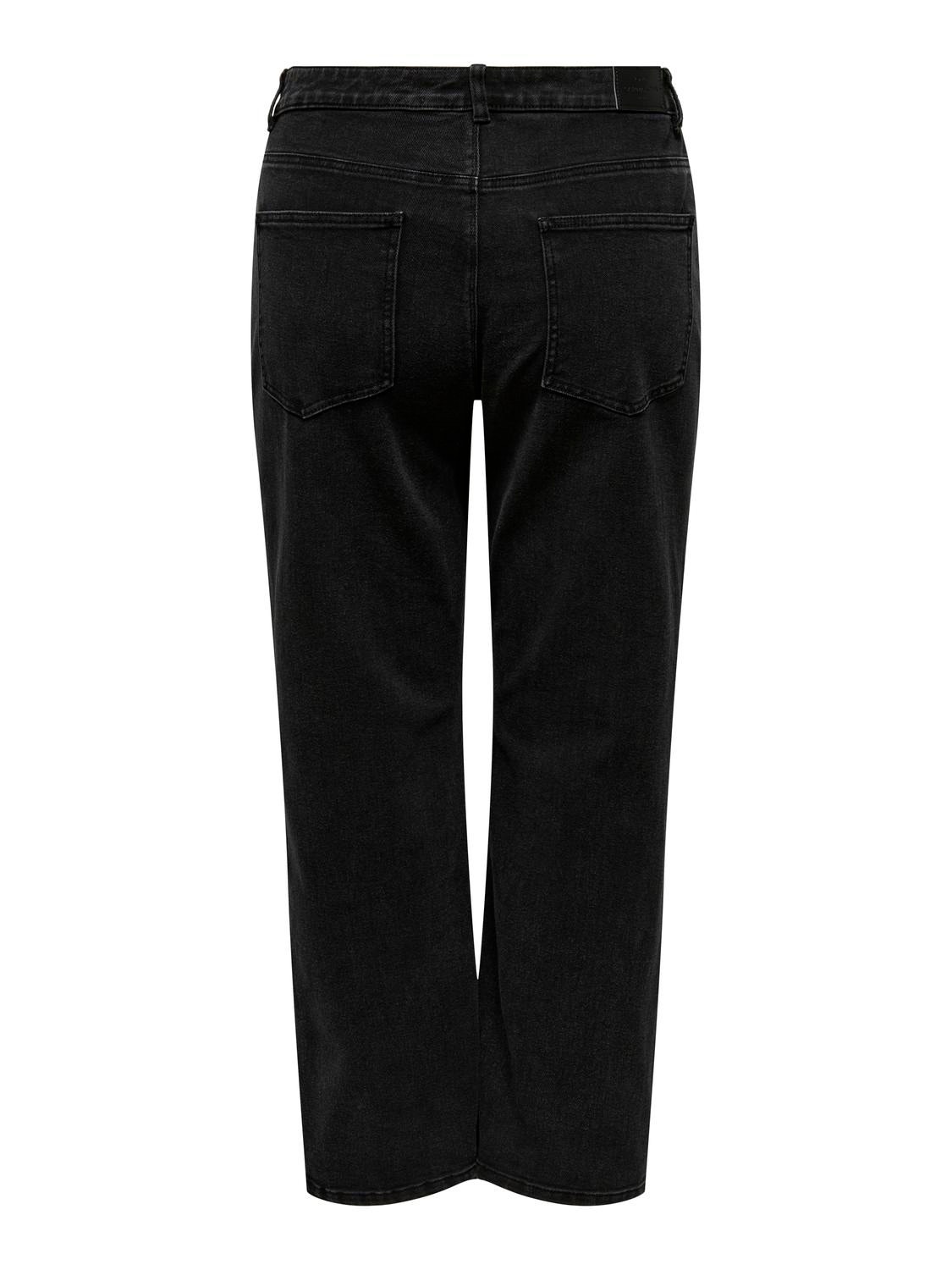 ONLY CARROBBIE HIGH WAIST STRAIGHT JEANS -Washed Black - 15300263