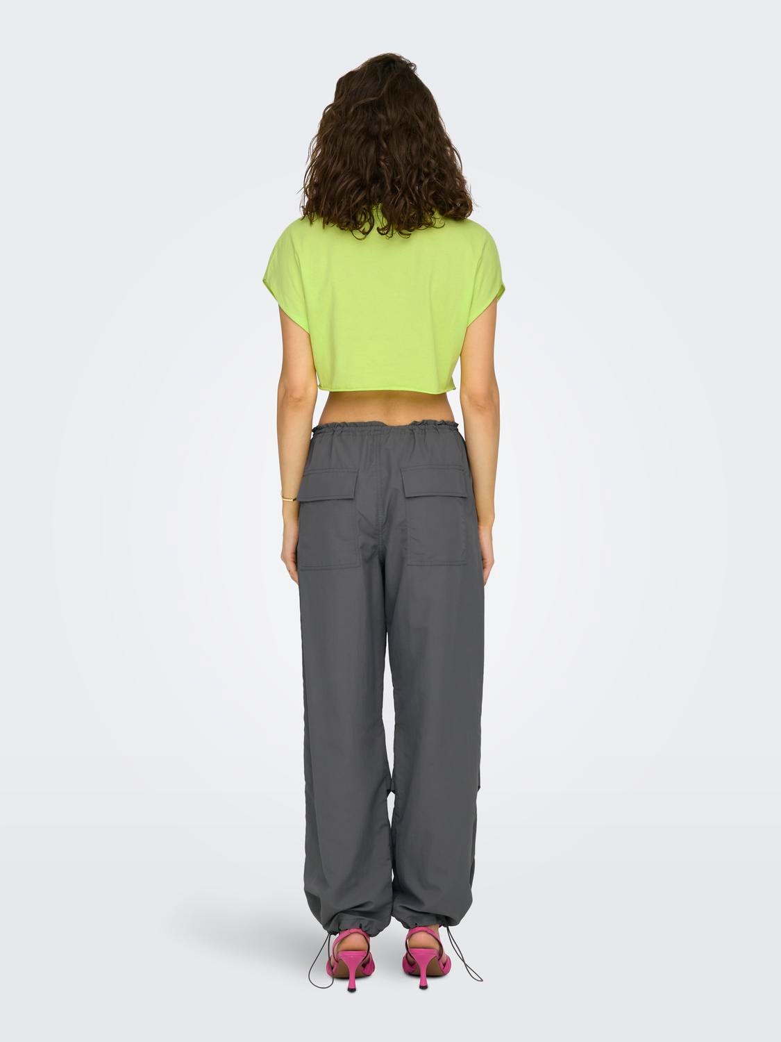 ONLY Straight fit bukser med elastisk talje -Dark Grey - 15300275