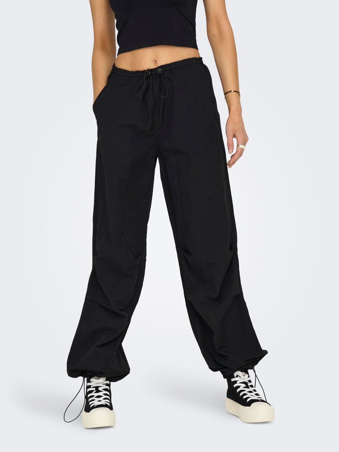 Onlecho Mittlere Taille Gerade Geschnitten Parachute Pants