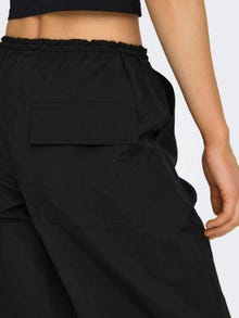 ONLY Pantalons Straight Fit Taille moyenne Élastique -Black - 15300275