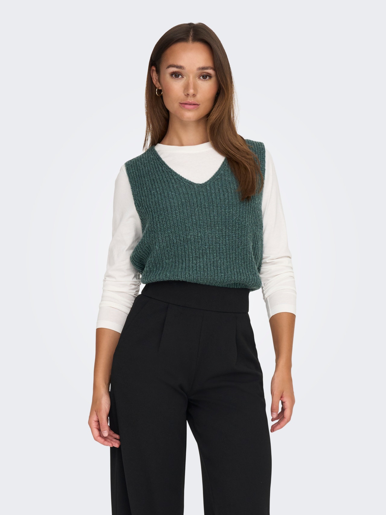 ONLY Knitted vest with v-neck -North Atlantic - 15300294