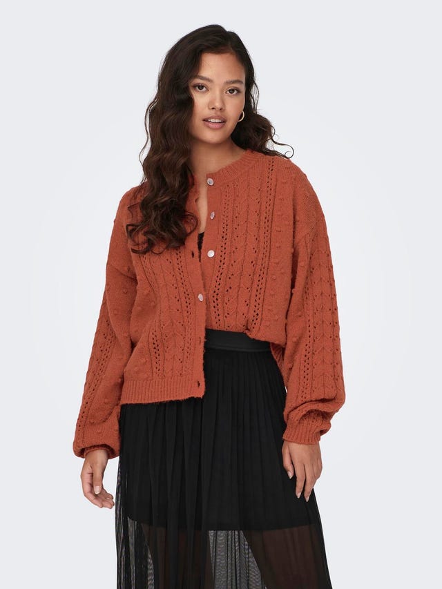 ONLY Knit Fit Round Neck Dropped shoulders Knit Cardigan - 15300331