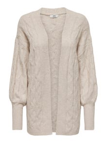 ONLY V-Neck High cuffs Balloon sleeves Knit Cardigan -Pumice Stone - 15300370