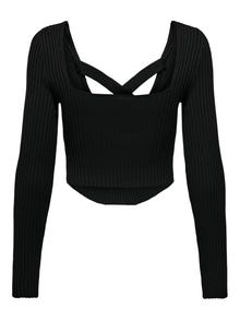 ONLY Knitted top with square neck -Black - 15300377