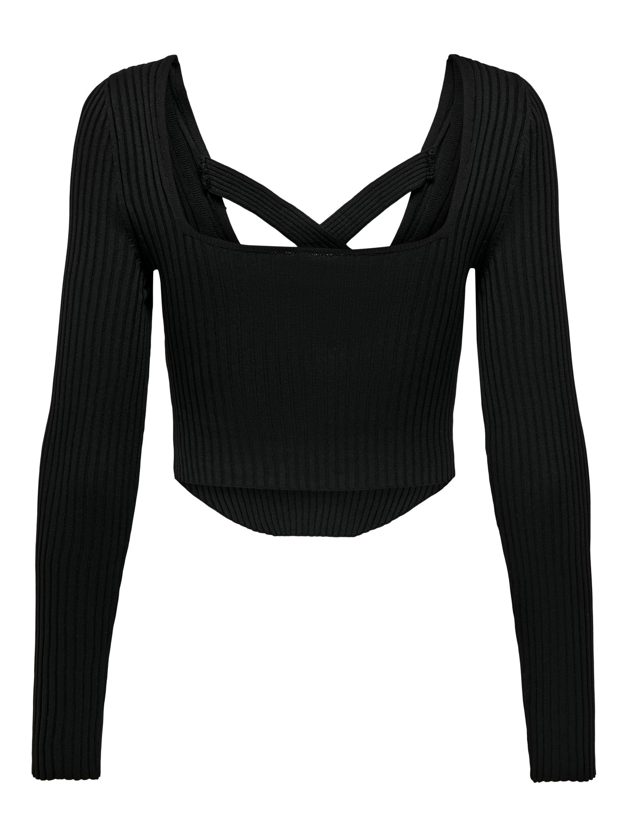 ONLY Knitted top with square neck -Black - 15300377