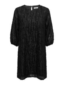 ONLY Robe courte Regular Fit Col rond Manches ballons -Black - 15300417