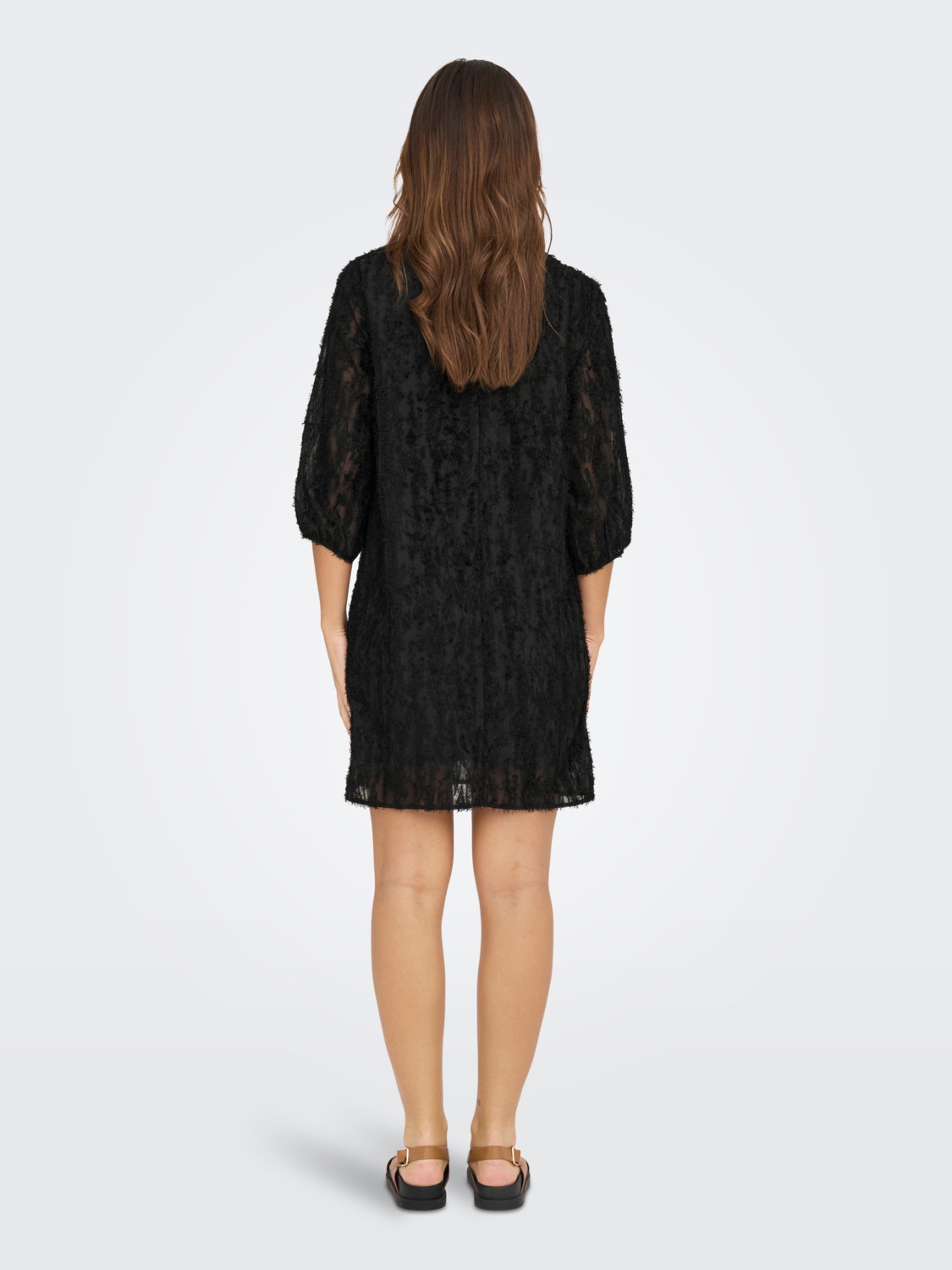 Black Short O-Neck | dress Fit ONLY® Balloon | sleeves Regular