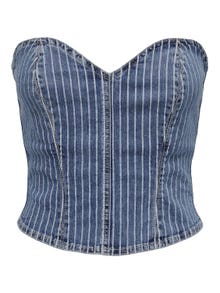 ONLY Bodycon fit Strapless Top -Light Blue Denim - 15300446