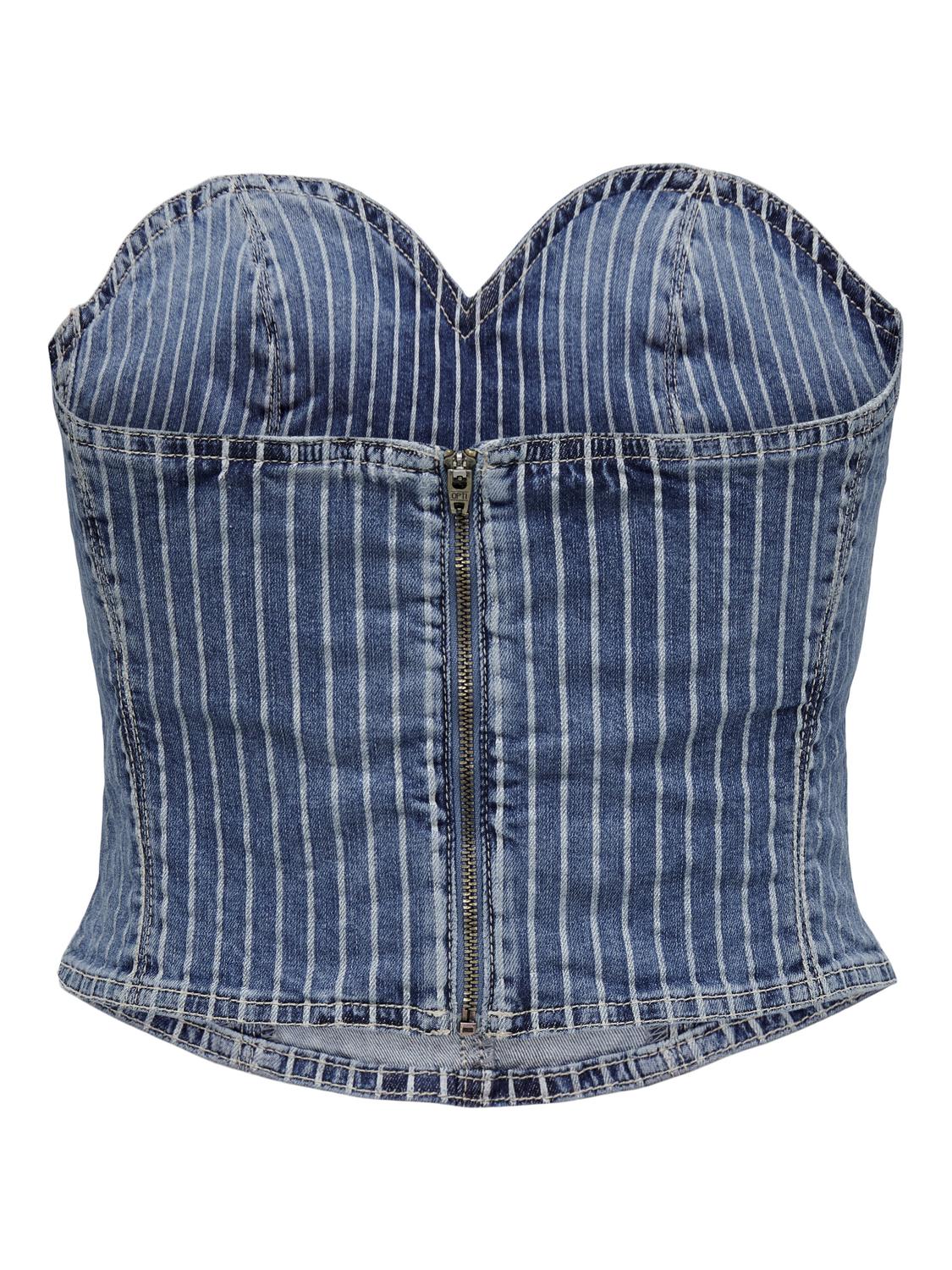 ONLY Denim corset top -Light Blue Denim - 15300446