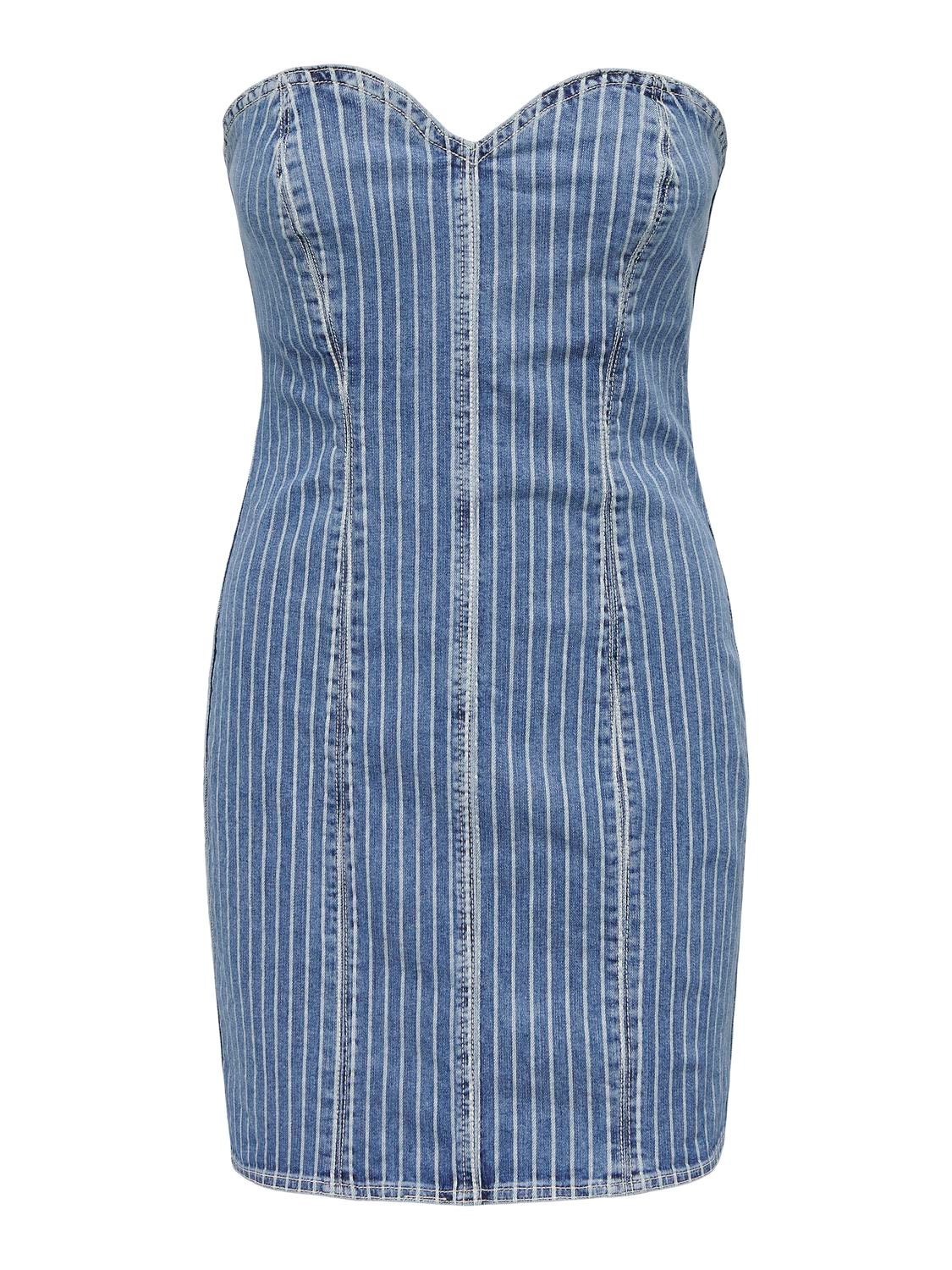 ONLY Bodycon Fit Stroppløs Kort kjole -Light Blue Denim - 15300458