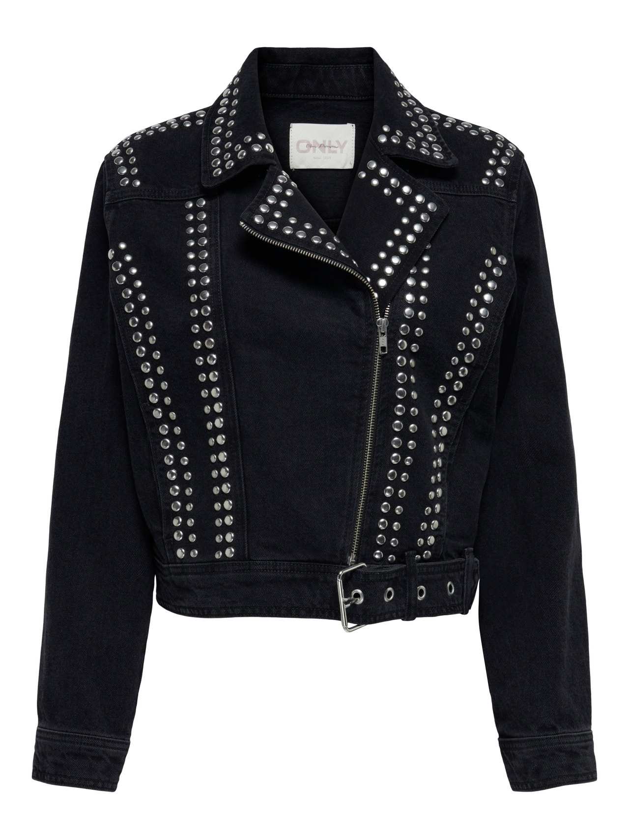 ONLY Denim jacket with belt -Black - 15300529